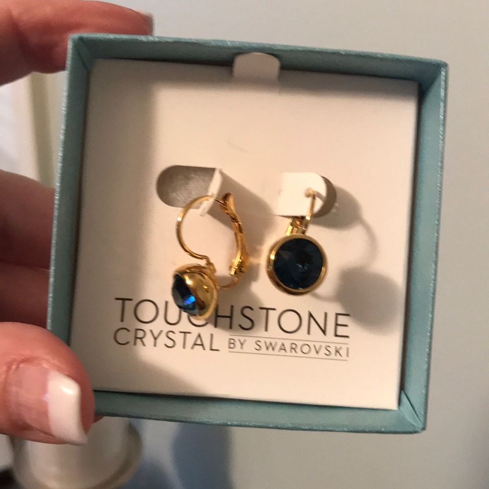Touchstone Crystal Gold Bliss Earrings, Montana